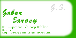 gabor sarosy business card